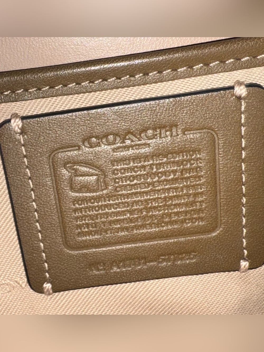 Coach Turnlock Crossbody Bag in Glovetanned Leather (Style #57325) 2016 Taupe - Picture 8 of 15